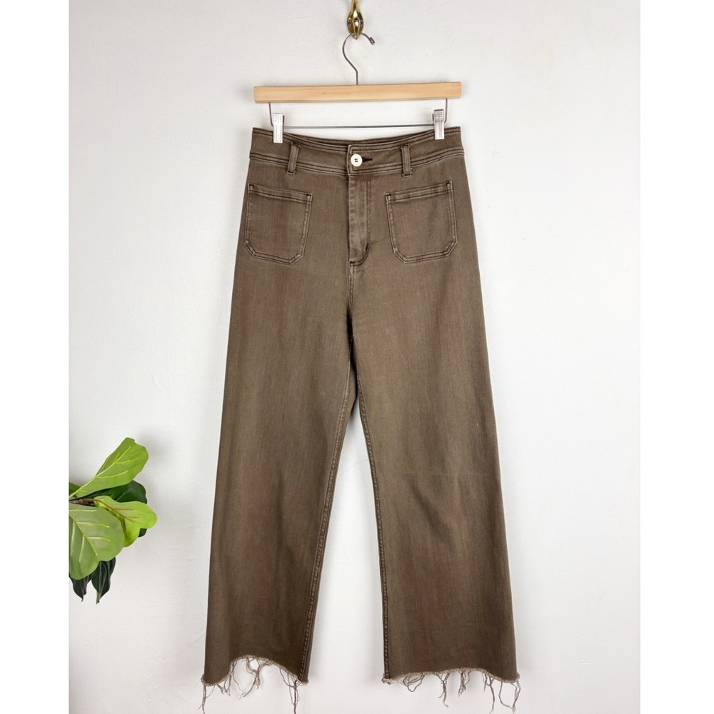 Miou Muse Mauve High Waisted Wide Leg Brown Jeans Sz L - Picture 3 of 11